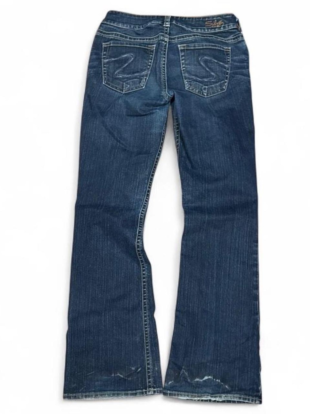 Y2K Silver Suki Embroidered Low Rise Bootcut Jeans